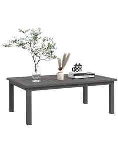Outsunny 100cm x 60cm Aluminium Outdoor Coffee Table - Brown