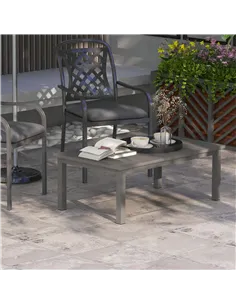 Outsunny 100cm x 60cm Aluminium Outdoor Coffee Table - Brown 2