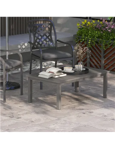 Outsunny 100cm x 60cm Aluminium Outdoor Coffee Table - Brown