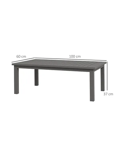 Outsunny 100cm x 60cm Aluminium Outdoor Coffee Table - Brown