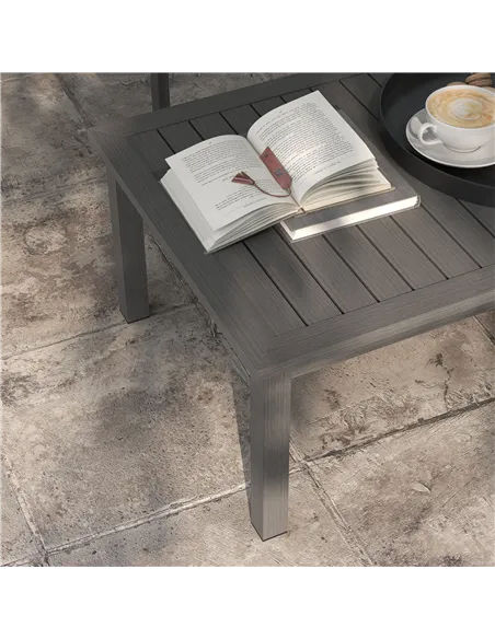 Outsunny 100cm x 60cm Aluminium Outdoor Coffee Table - Brown
