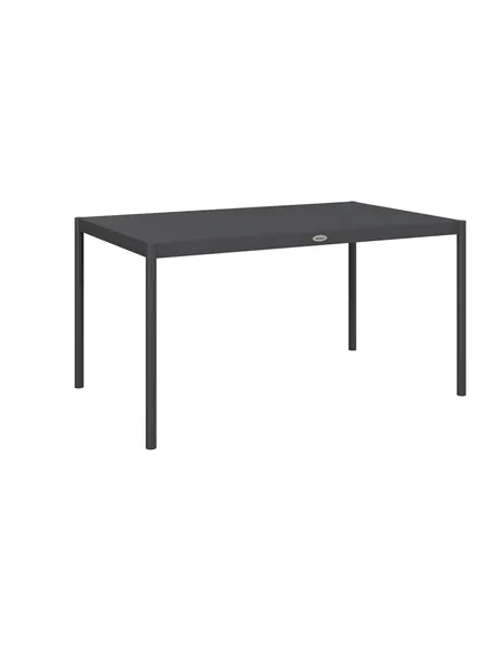 Outsunny Six-Seater Outdoor Table with Slatted Aluminium Top and Steel Legs