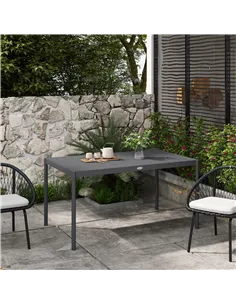 Outsunny Six-Seater Outdoor Table with Slatted Aluminium Top and Steel Legs 2