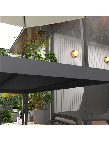 Outsunny Six-Seater Outdoor Table with Slatted Aluminium Top and Steel Legs