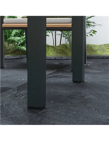 Outsunny Extending Garden Table, Outdoor Dining Table with Aluminium Frame and Tempered Glass Tabletop, 80/160 x 80 x 75 cm, Bla