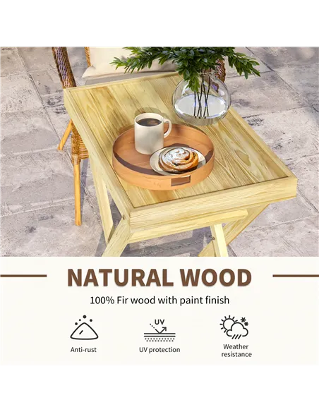Outsunny 44 x 68cm Wooden Garden Table
