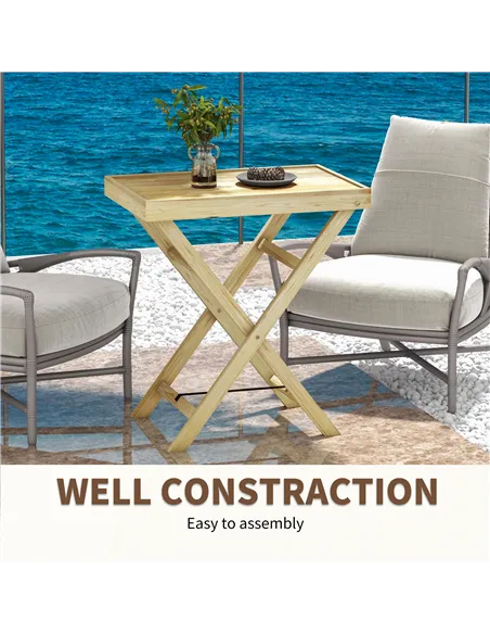 Outsunny 44 x 68cm Wooden Garden Table