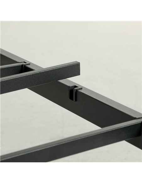 HOMCOM Industrial-Style Single Bed Frame - Black/Brown