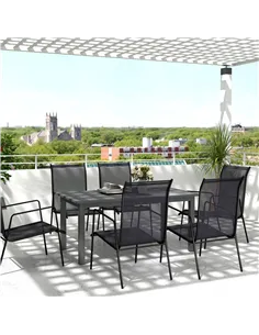 Outsunny Aluminium Extending Garden Table with Slatted Top for 6-8 Person, 160/220 x 90 x 73 cm, Grey 2