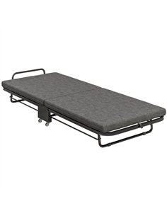 HOMCOM Single Temporary Folding Bed - Grey