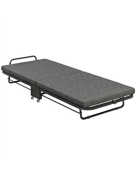 HOMCOM Single Temporary Folding Bed - Grey