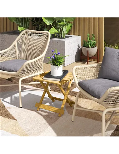 Outsunny Wooden Foldable Outdoor Coffee Table