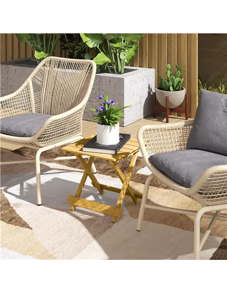 Outsunny Wooden Foldable Outdoor Coffee Table