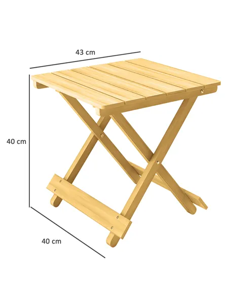Outsunny Wooden Foldable Outdoor Coffee Table