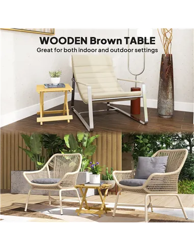 Outsunny Wooden Foldable Outdoor Coffee Table