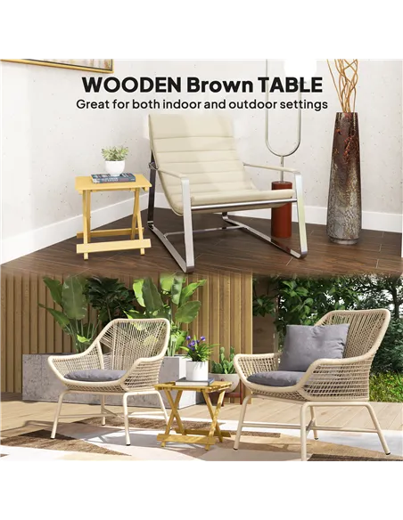 Outsunny Wooden Foldable Outdoor Coffee Table
