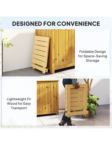 Outsunny Wooden Foldable Outdoor Coffee Table