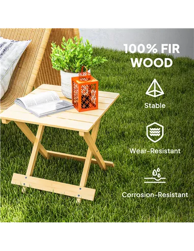 Outsunny Wooden Foldable Outdoor Coffee Table