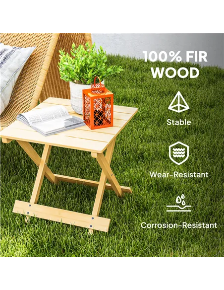 Outsunny Wooden Foldable Outdoor Coffee Table