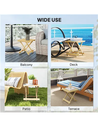 Outsunny Wooden Foldable Outdoor Coffee Table