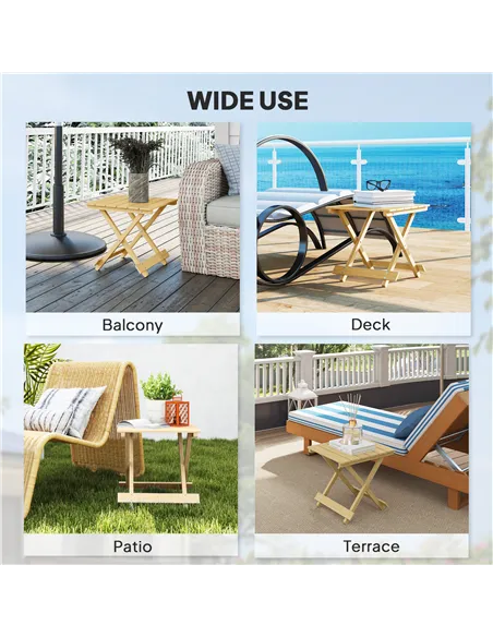 Outsunny Wooden Foldable Outdoor Coffee Table
