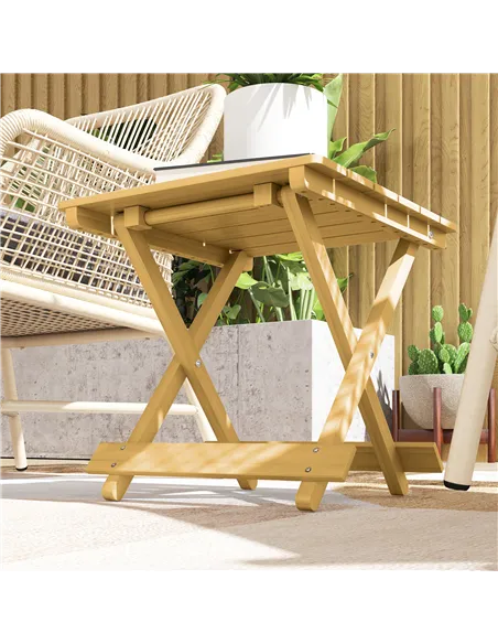 Outsunny Wooden Foldable Outdoor Coffee Table