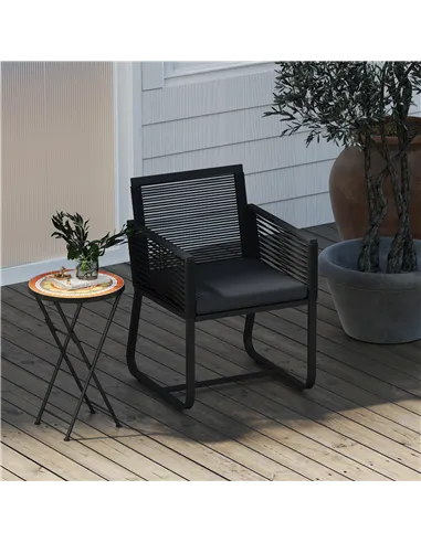 Outsunny Mosaic Outdoor Garden Table, 35.5cm Round Folding Coffee Table with Metal Frame for Balcony Terrace, Orange