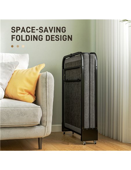 HOMCOM Single Temporary Folding Bed - Grey