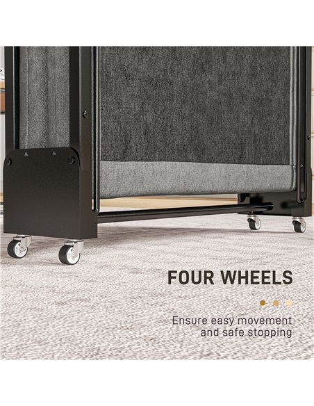 HOMCOM Single Temporary Folding Bed - Grey