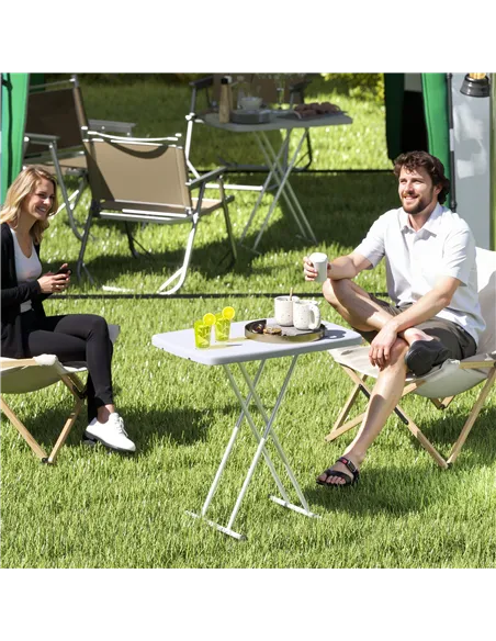 Outsunny Minimal Folding Outdoor Table - White