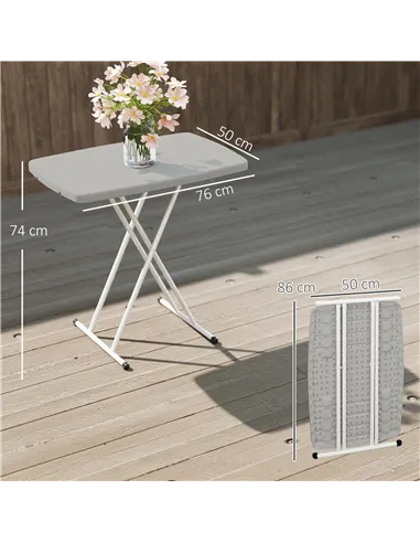 Outsunny Minimal Folding Outdoor Table - White