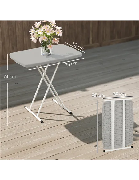 Outsunny Minimal Folding Outdoor Table - White