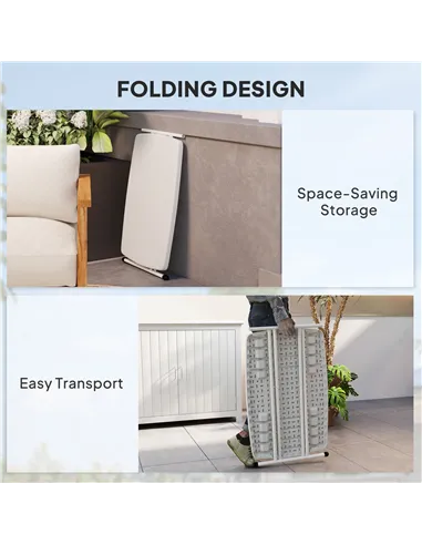 Outsunny Minimal Folding Outdoor Table - White