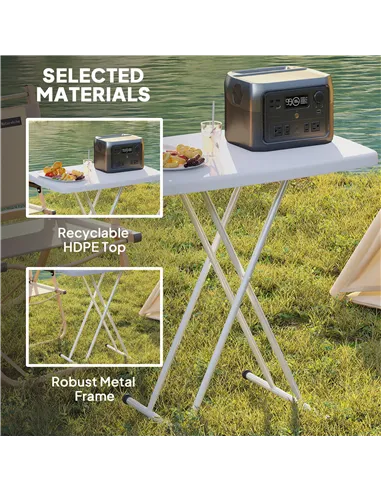 Outsunny Minimal Folding Outdoor Table - White