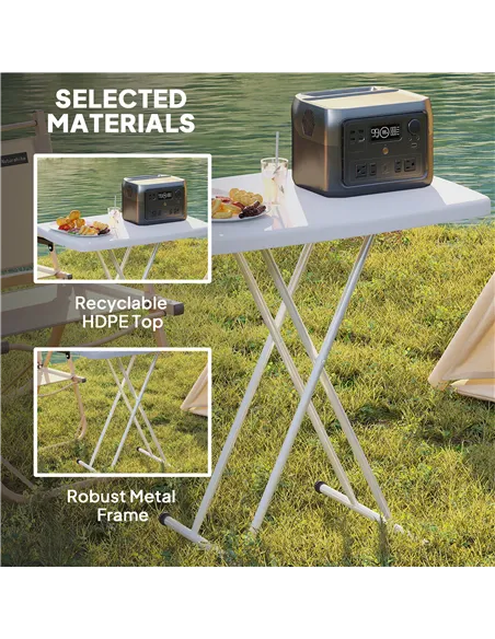 Outsunny Minimal Folding Outdoor Table - White