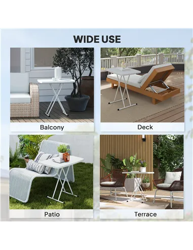 Outsunny Minimal Folding Outdoor Table - White