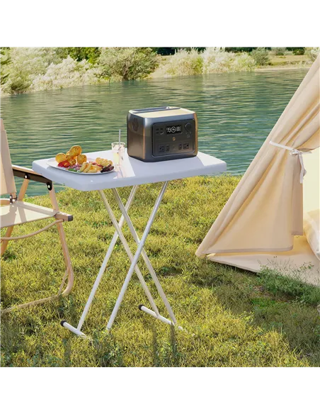 Outsunny Minimal Folding Outdoor Table - White