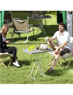 Outsunny Minimal Folding Outdoor Table - Grey/White 2