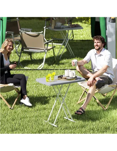 Outsunny Minimal Folding Outdoor Table - Grey/White