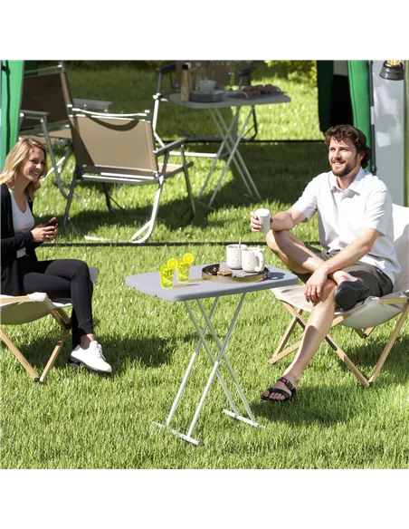 Outsunny Minimal Folding Outdoor Table - Grey/White