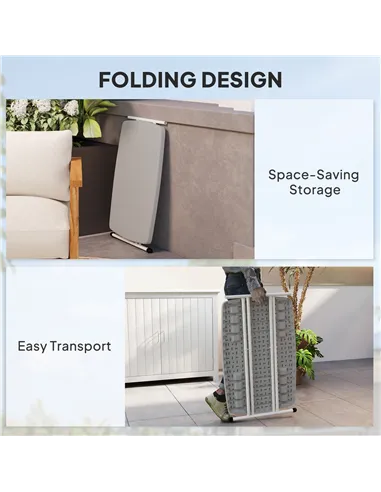 Outsunny Minimal Folding Outdoor Table - Grey/White