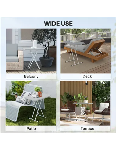Outsunny Minimal Folding Outdoor Table - Grey/White