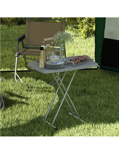 Outsunny Minimal Folding Outdoor Table - Grey/White