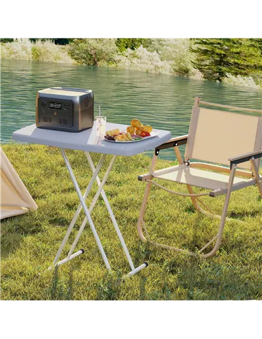 Outsunny Minimal Folding Outdoor Table - Grey/White
