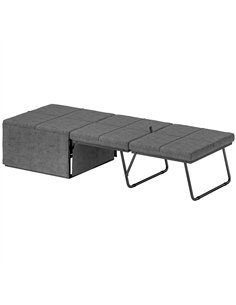 HOMCOM Folding Bed with Linen Sponge Mattress and Dust Cover, Foldable Guest Bed Compact Single Bed with Metal Frame, 69 x 181.5