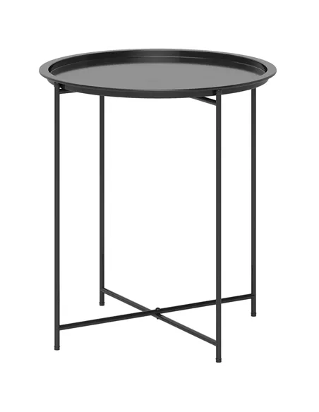 Outsunny Steel Removable Tray Top Garden Table - Black