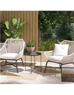 Outsunny Steel Removable Tray Top Garden Table - Black 2
