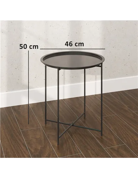 Outsunny Steel Removable Tray Top Garden Table - Black