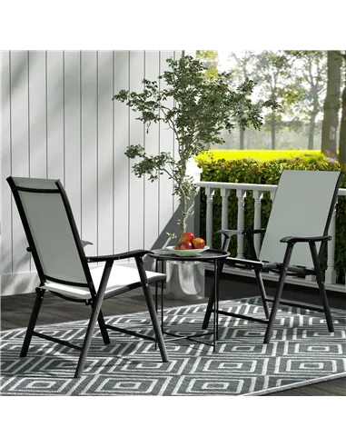 Outsunny Steel Removable Tray Top Garden Table - Black