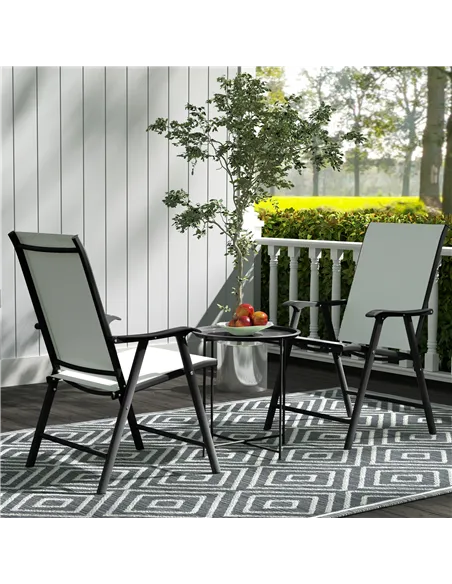 Outsunny Steel Removable Tray Top Garden Table - Black